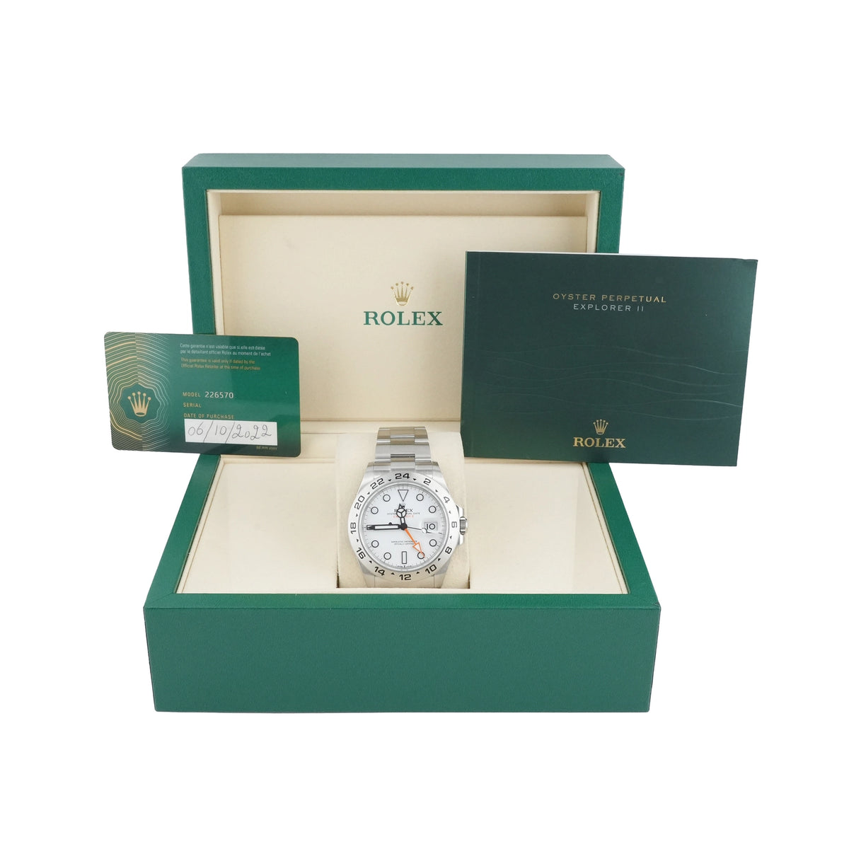 Rolex Explorer II White Dial on Oyster 226570 Card 2022