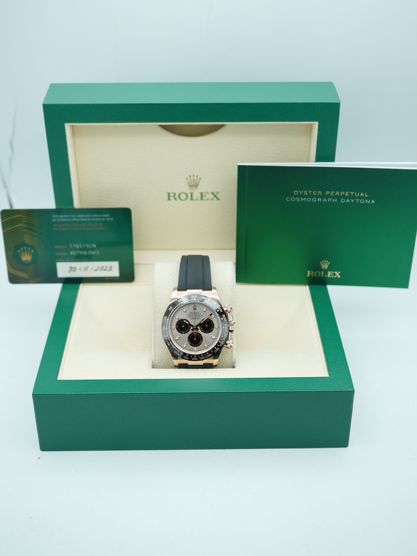 Rolex Daytona Pink Index Dial on Oysterflex 116515LN Complete 2022