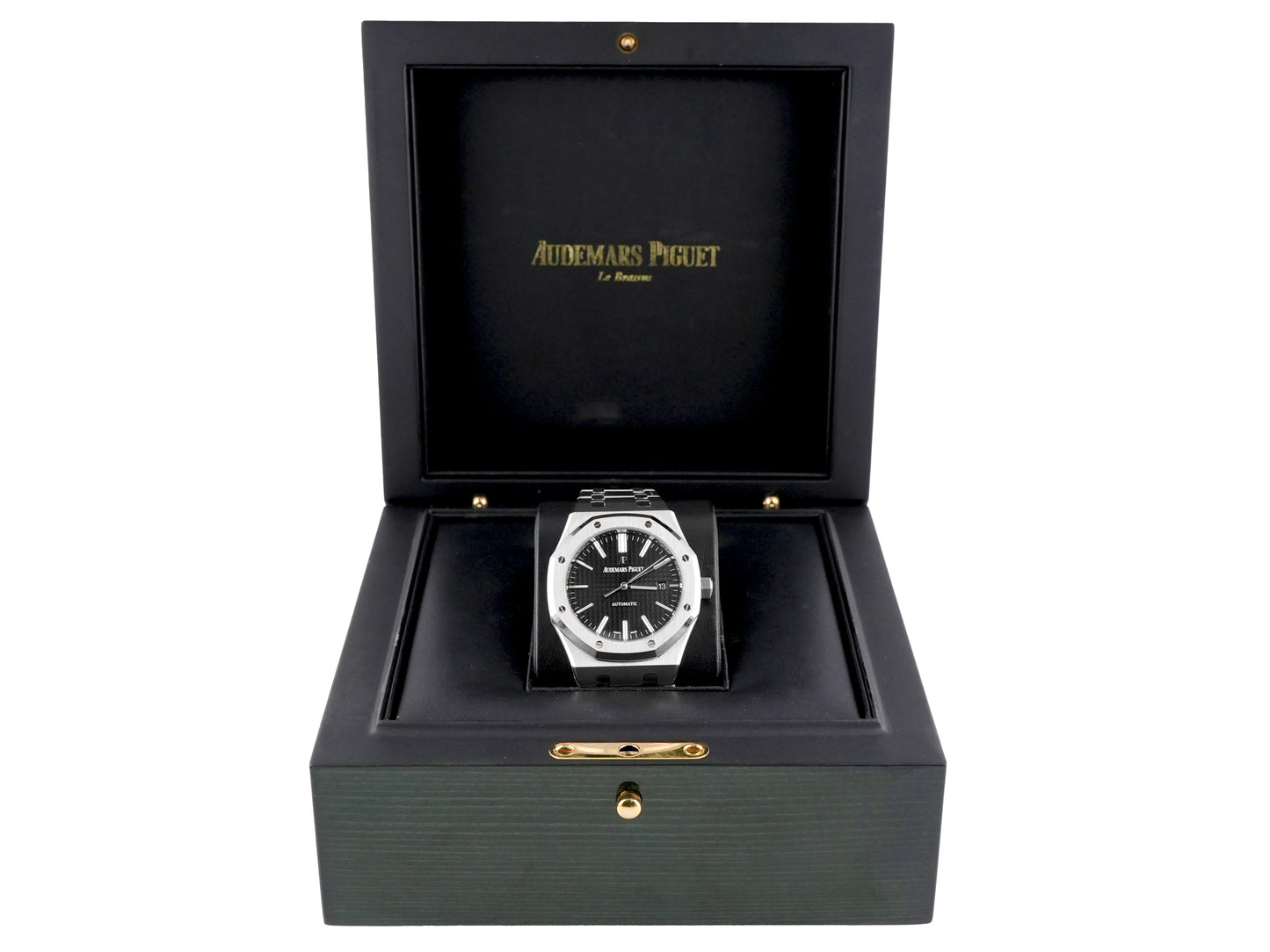 Audemars Piguet Royal Oak Selfwinding Black Dial on Bracelet 15400ST.OO.1220ST.01 Archives 2015