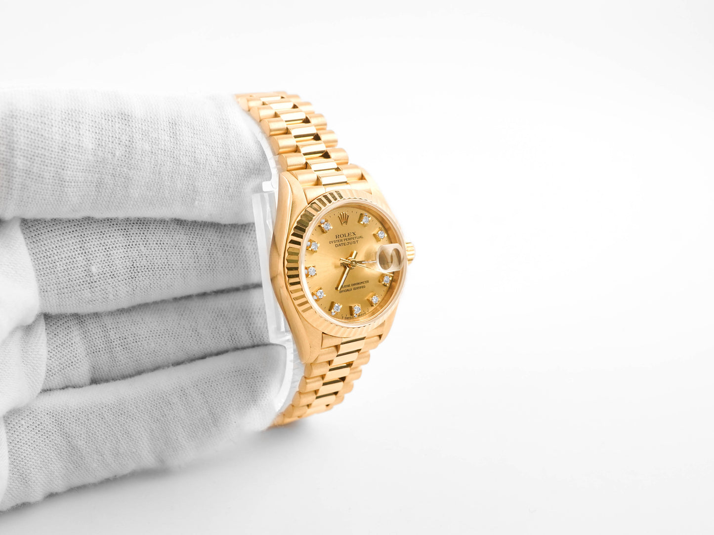 Rolex Datejust Lady President Champagne Diamond Dial on President 69178 1991