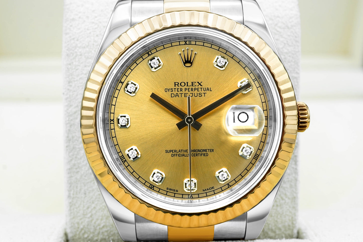 Rolex Datejust II Champagne Diamond Dial on Oyster 116333 Card 2016