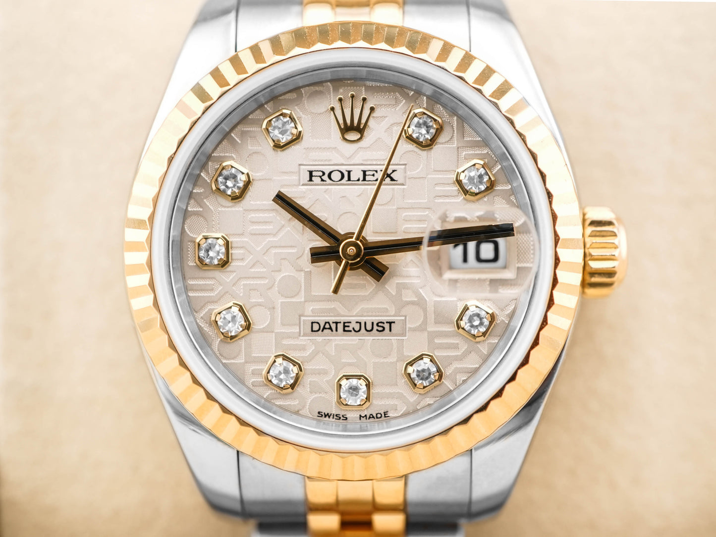 Rolex Datejust Lady Silver Jubilee Diamond Dial on Jubilee 179173 Card 2008