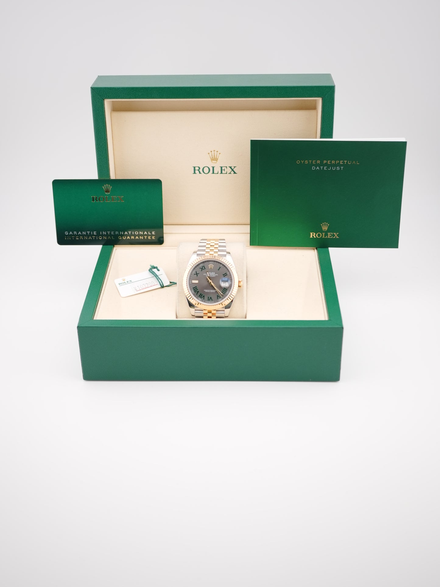 Rolex Datejust 41 Slate Green Roman Dial on Jubilee 126333 Card 2020