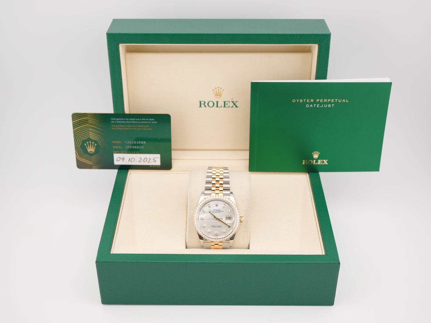 Rolex Datejust White Mother-Of-Pearl Diamond Dial on Jubilee 126283RBR Complete 2025