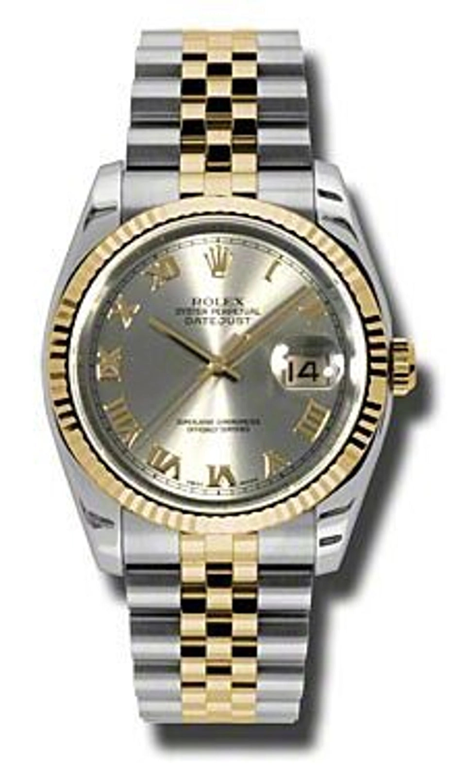 Rolex Datejust 36 Grey Roman Dial on Jubilee 116233 Card 2015