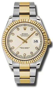 Rolex Datejust II Ivory Diamond Dial on Oyster 116333 Card 2015