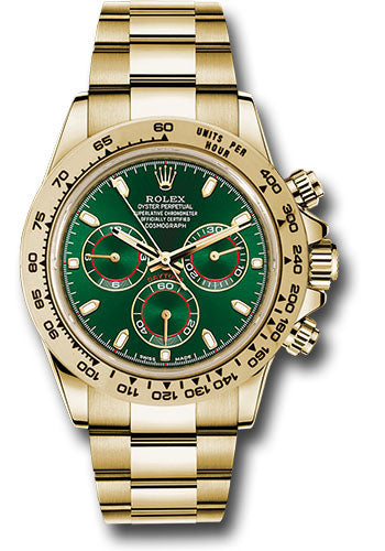 Rolex Daytona Green Stick Dial on Oyster 116508 Card 2019
