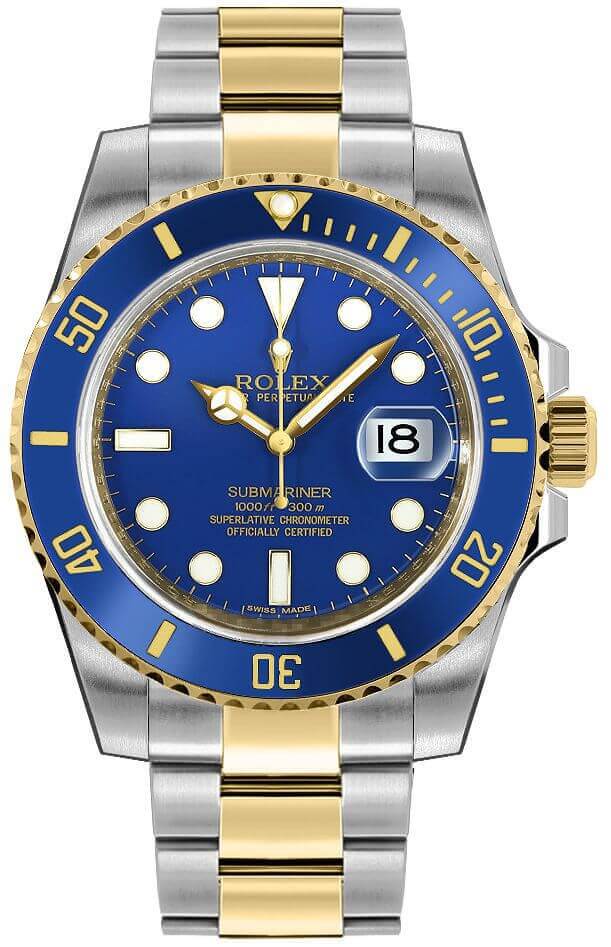 Rolex Submariner Blusey Blue Dial on Oyster 116613LB Card 2015