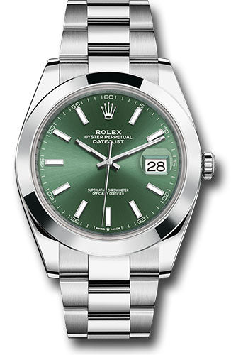 Rolex Datejust 41 Mint Green Index Dial on Oyster 126300 Complete 2026
