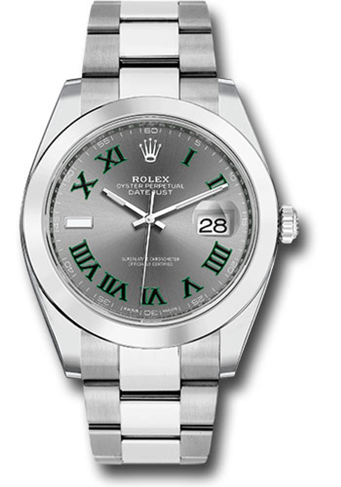 Rolex Datejust 41 Slate Green Roman Dial on Oyster 126300 Card 2025
