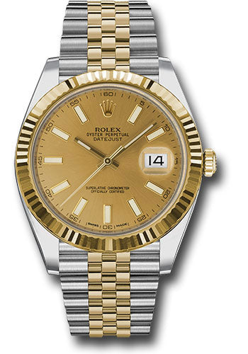 Rolex Datejust 41 Champagne Index Dial on Jubilee 126333 2017