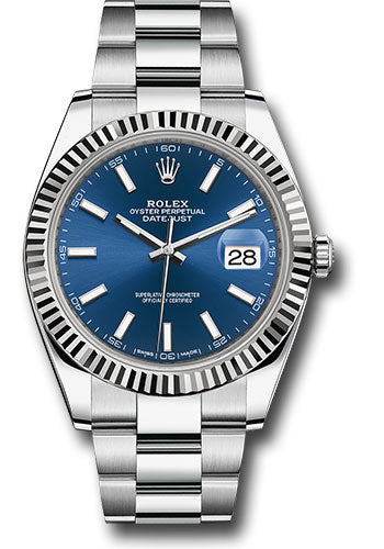 Rolex Datejust 41 Blue Index Dial on Oyster 126334 Complete 2017
