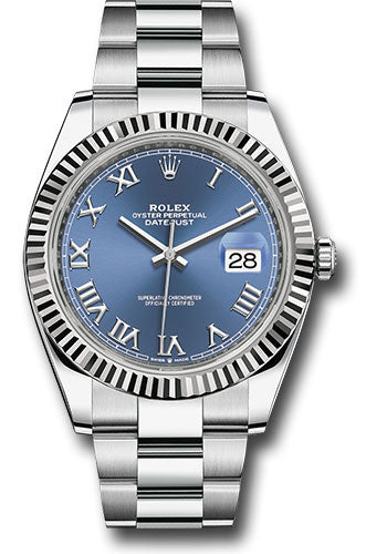 Rolex Datejust 41 Blue Roman Dial on Oyster 126334 Card 2020