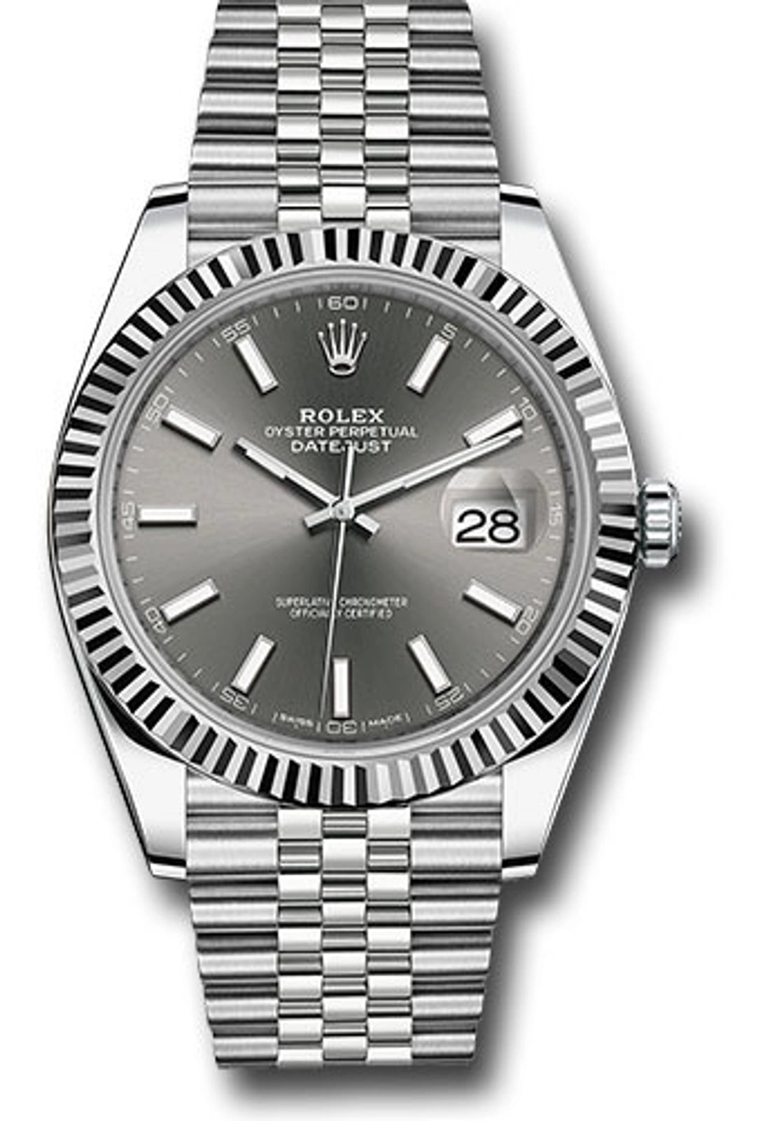 Rolex Datejust 41 Dark Rhodium Index Dial on Jubilee 126334 Card 2021
