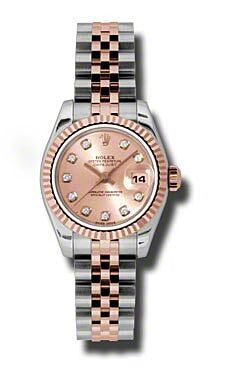 Rolex Datejust Lady Pink Diamond Dial on Jubilee 179171 Card 2014