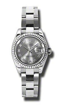 Rolex Datejust Lady Rhodium Roman Dial on Oyster 179174 Certified Pre Owned Card 2026