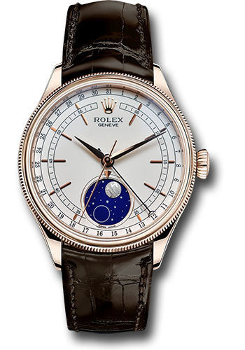 Rolex Cellini Moonphase White Dial on Leather Strap 50535 Complete 2019