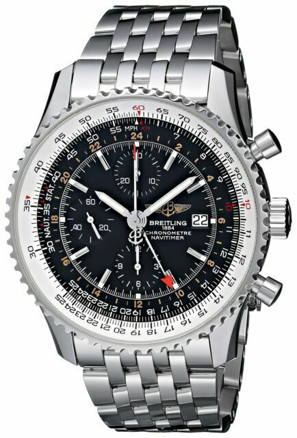 Breitling Chronometre Black Dial on Stainless Steel A24322 2010