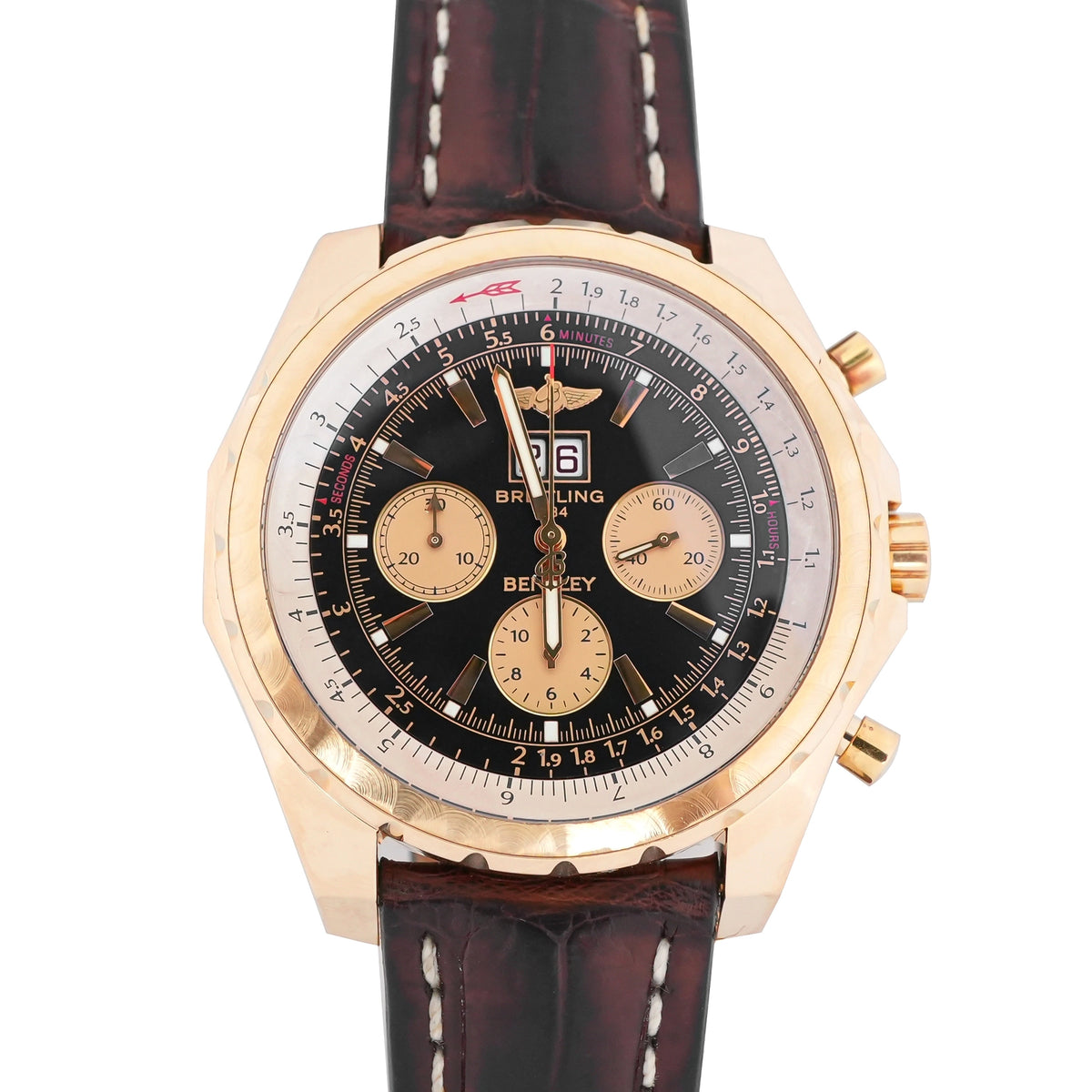 Breitling Bentley Black Dial on Leather H44363 Papers 2007