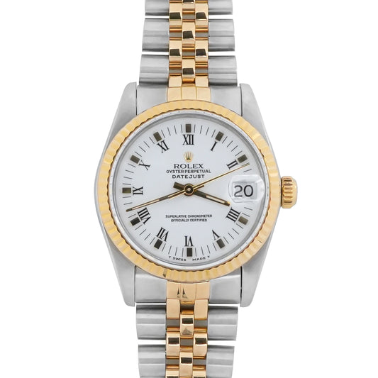 Rolex Datejust 31 White Roman Dial on Jubilee 68273 1991