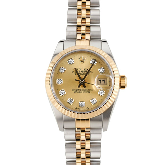 Rolex Datejust Lady Champagne Diamond Dial on Jubilee 69173 Papers 1995