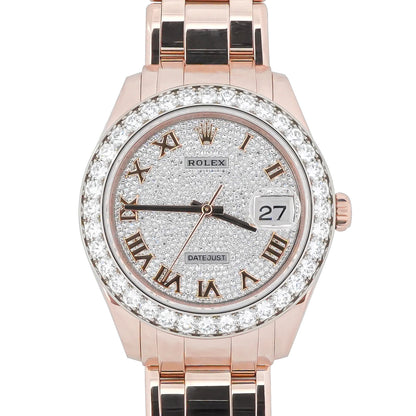 Rolex Datejust Pearlmaster 39 Diamond Paved Roman Dial on Pearlmaster 86285 Card 2021