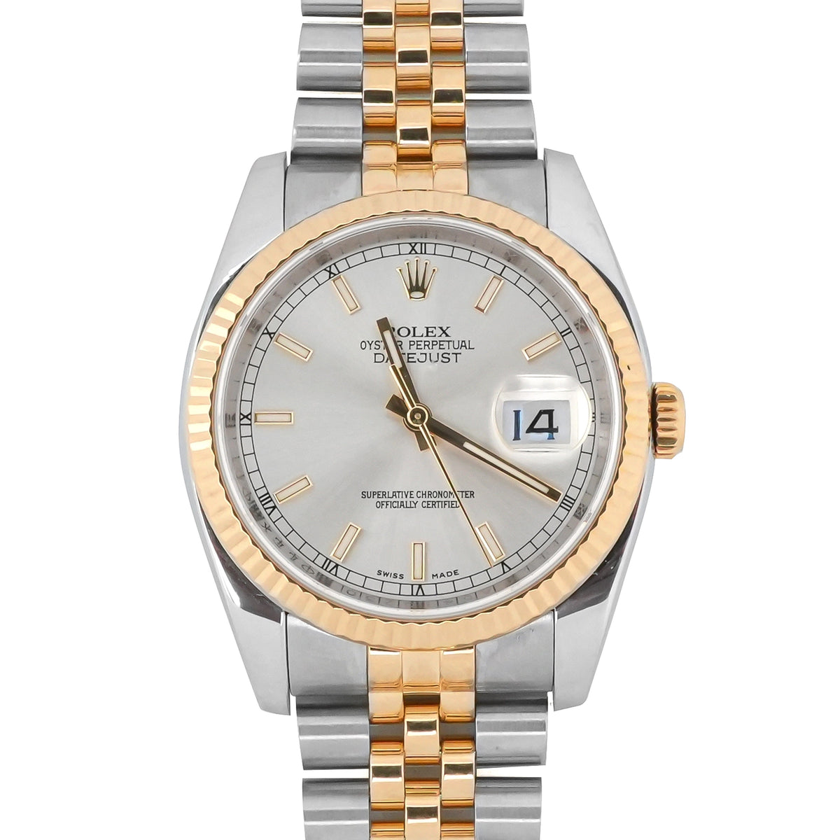 Rolex Datejust 36 Silver Stick Dial on Jubilee 116233 Card 2016