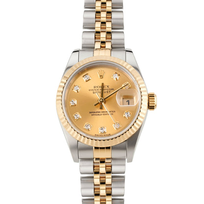 Rolex Datejust Lady Champagne Stick Dial on Jubilee 79173 Papers 2003
