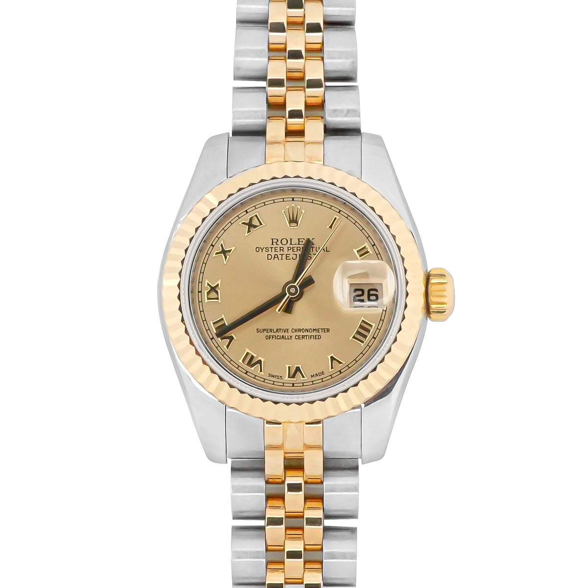 Rolex Datejust Lady Champagne Roman Dial on Jubilee 179173 Card 2008