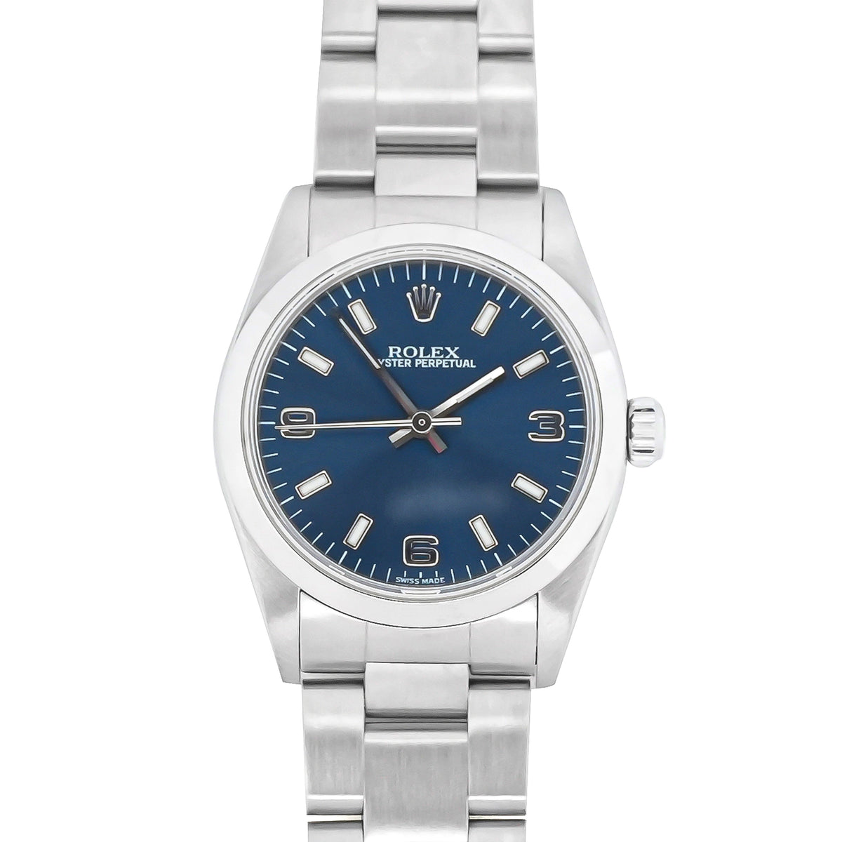 Rolex Oyster Perpetual Blue Stick Dial on Oyster 77080 Papers 2006
