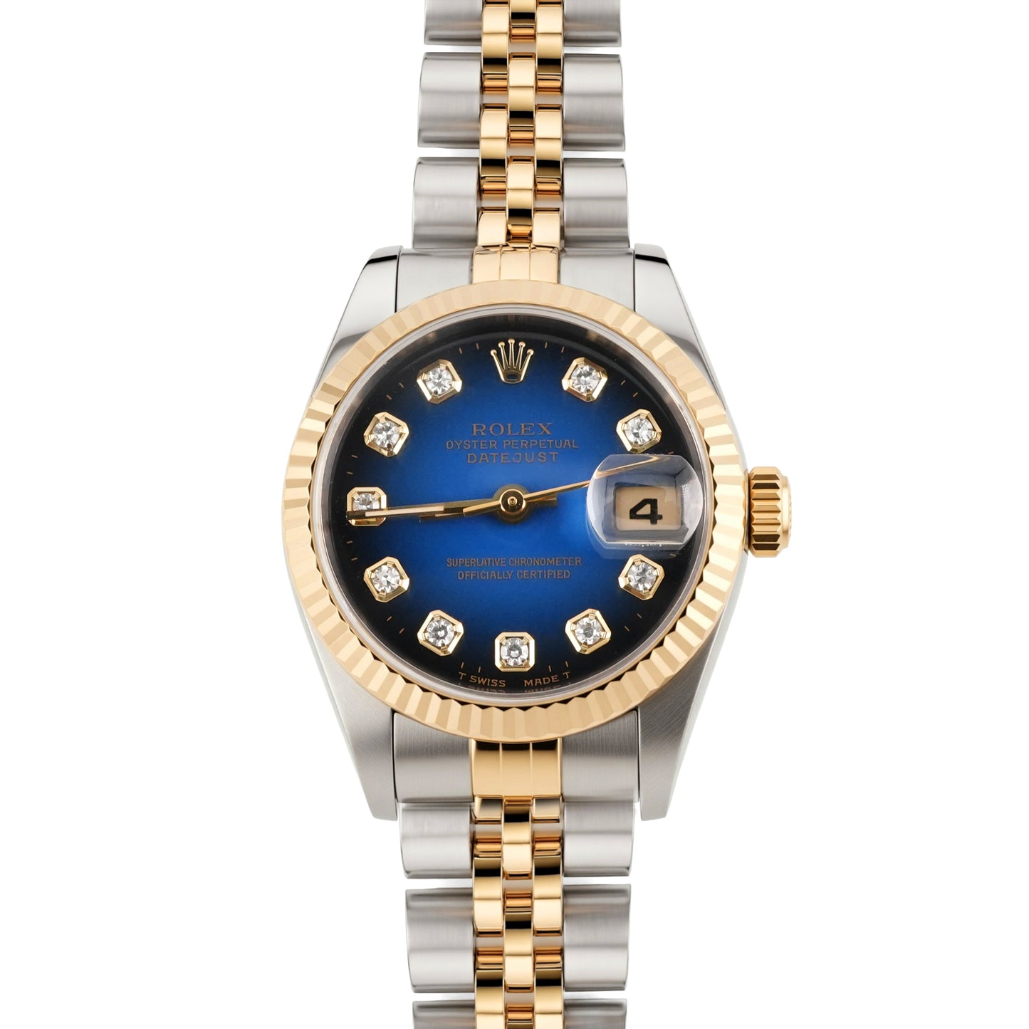 Rolex Datejust Lady 26 Blue Ombre Diamond Dial on Jubilee 69173 Papers 1995
