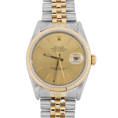 Rolex Datejust 36 Champagne Stick Dial on Jubilee 16233 Papers 1993