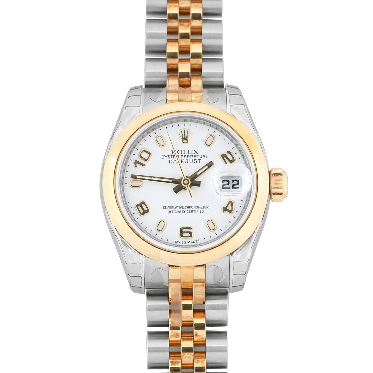 Rolex Datejust Lady White Arabic Dial on Jubilee 179163 Papers 2006