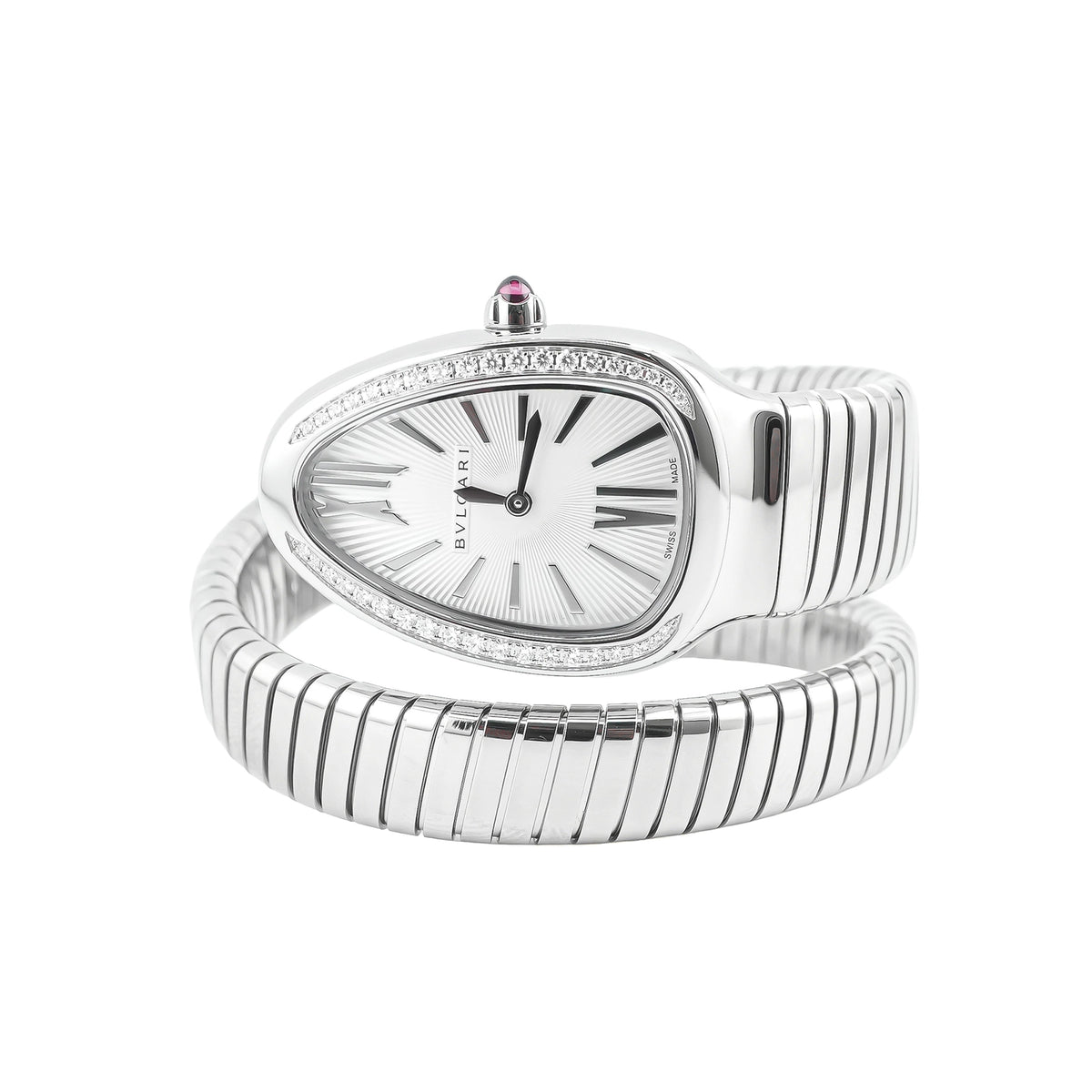 Bvlgari Serpenti Tubogas Silver Dial on Spiral Bracelet 101827 Complete 2026