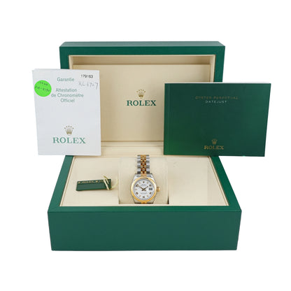 Rolex Datejust Lady White Arabic Dial on Jubilee 179163 Papers 2006