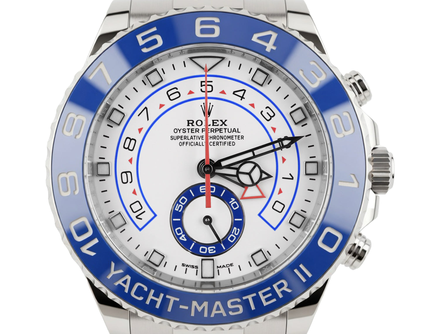 Rolex Yacht-Master II Matt White Dial on Oyster 116680 Complete 2019