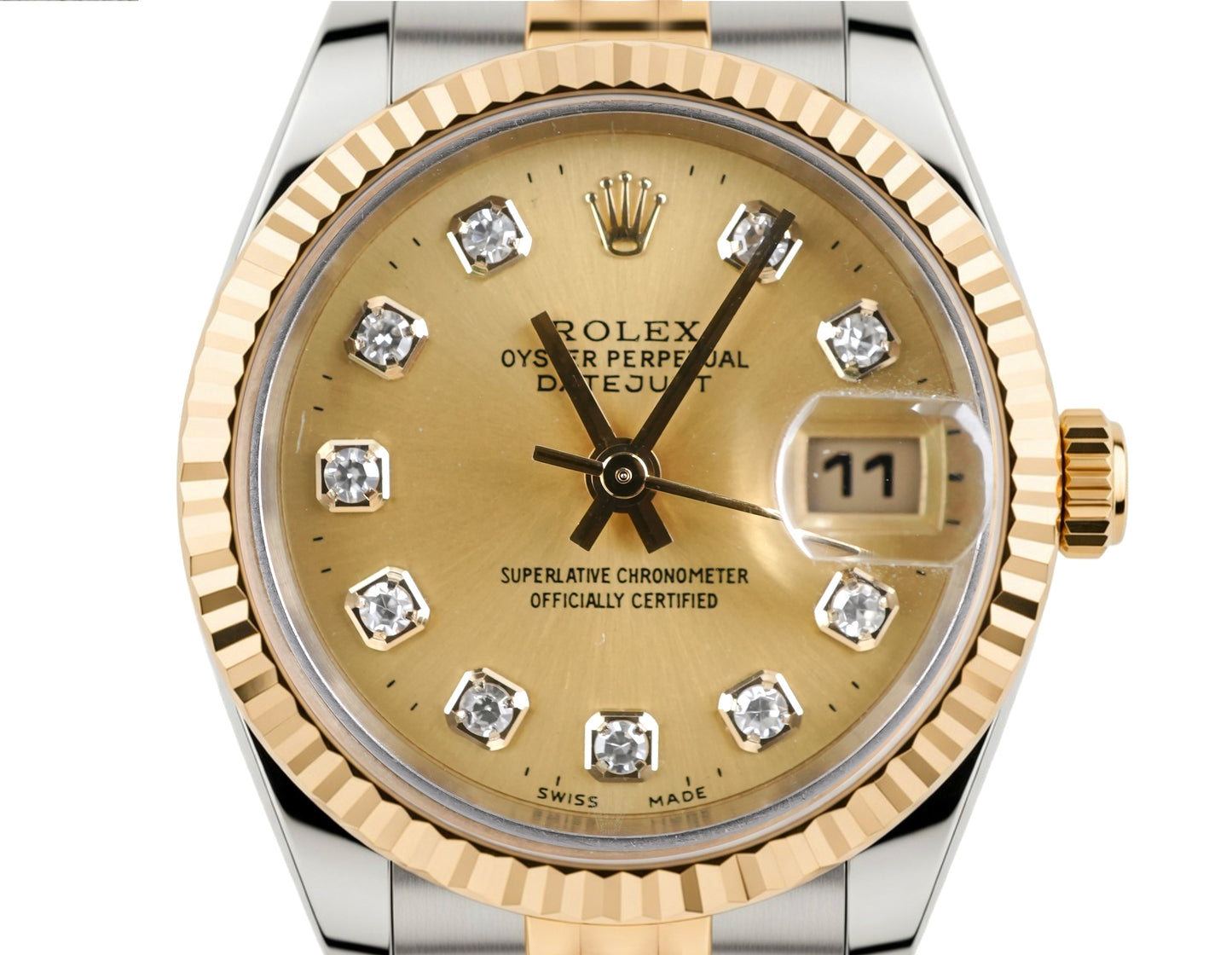 Rolex Datejust Lady Champagne Diamond Dial on Jubilee 69173 Papers 1995