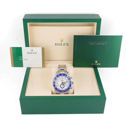 Rolex Yacht-Master II Matt White Dial on Oyster 116680 Complete 2019
