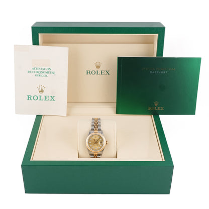 Rolex Datejust Lady Champagne Diamond Dial on Jubilee 69173 Papers 1995