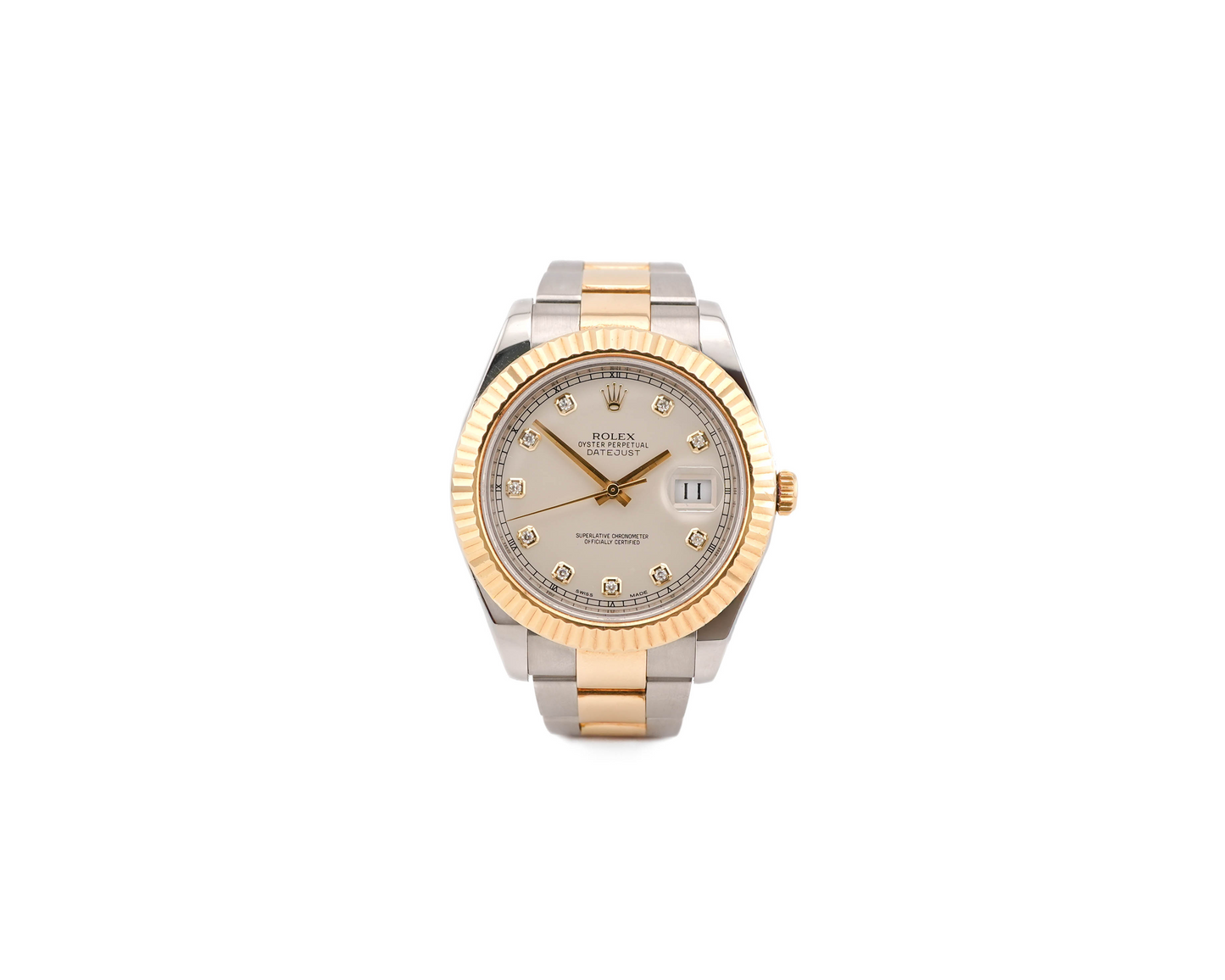 Rolex Datejust II Ivory Diamond Dial on Oyster 116333 2014