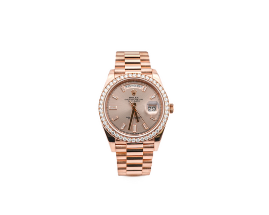 Rolex Day-Date 40 Sundust Baguette-Cut Diamond Dial on President 228345RBR Card 2019