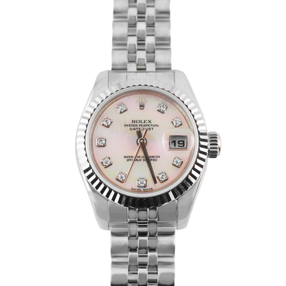 Rolex Datejust Lady Mother of Pearl Diamond Dial on Jubilee 179174 Card 2010