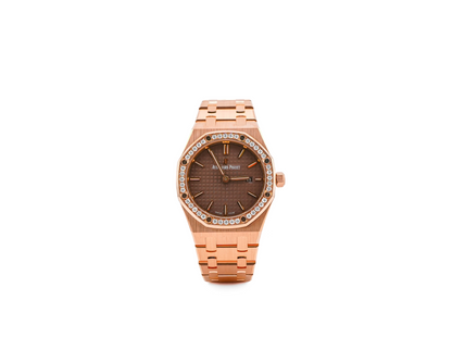 Audemars Piguet Royal Oak Quartz Ladies Brown Dial on Converted With New Bracelet 67651OR.ZZ.D080CA.01 2016