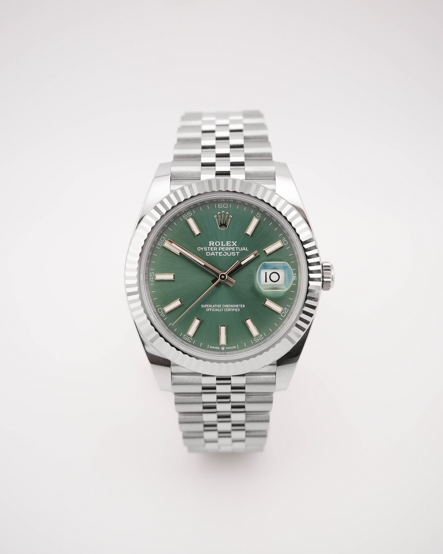 Rolex Datejust 41 Mint Green Index Dial on Jubilee 126334 Complete 2025