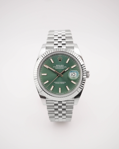 Rolex Datejust 41 Mint Green Index Dial on Jubilee 126334 Complete 2025