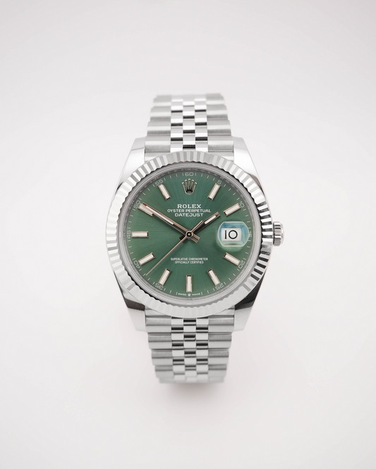 Rolex Datejust 41 Mint Green Index Dial on Jubilee 126334 Complete 2025