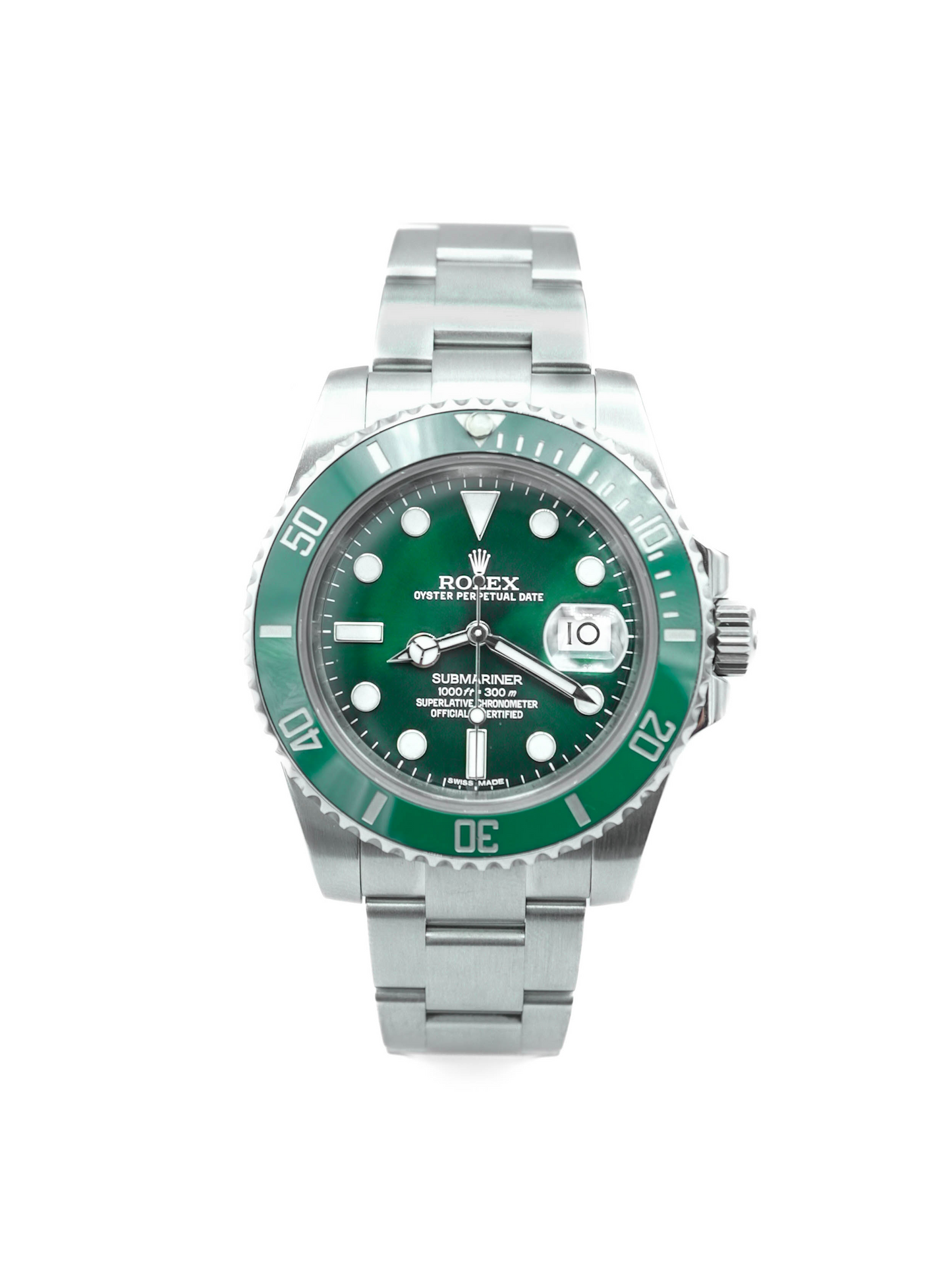 Rolex Submariner Hulk Green Dial on Oyster 116610LV Complete 2017