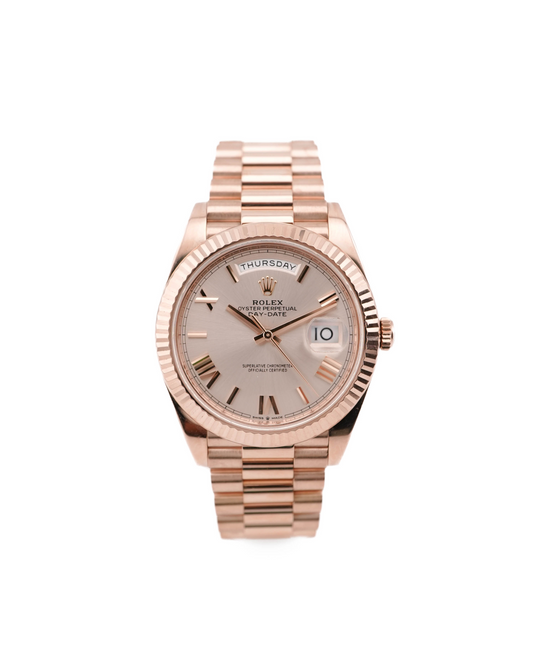 Rolex Day-Date 40 Sundust Bevelled Roman Dial on President 228235 Card 2022