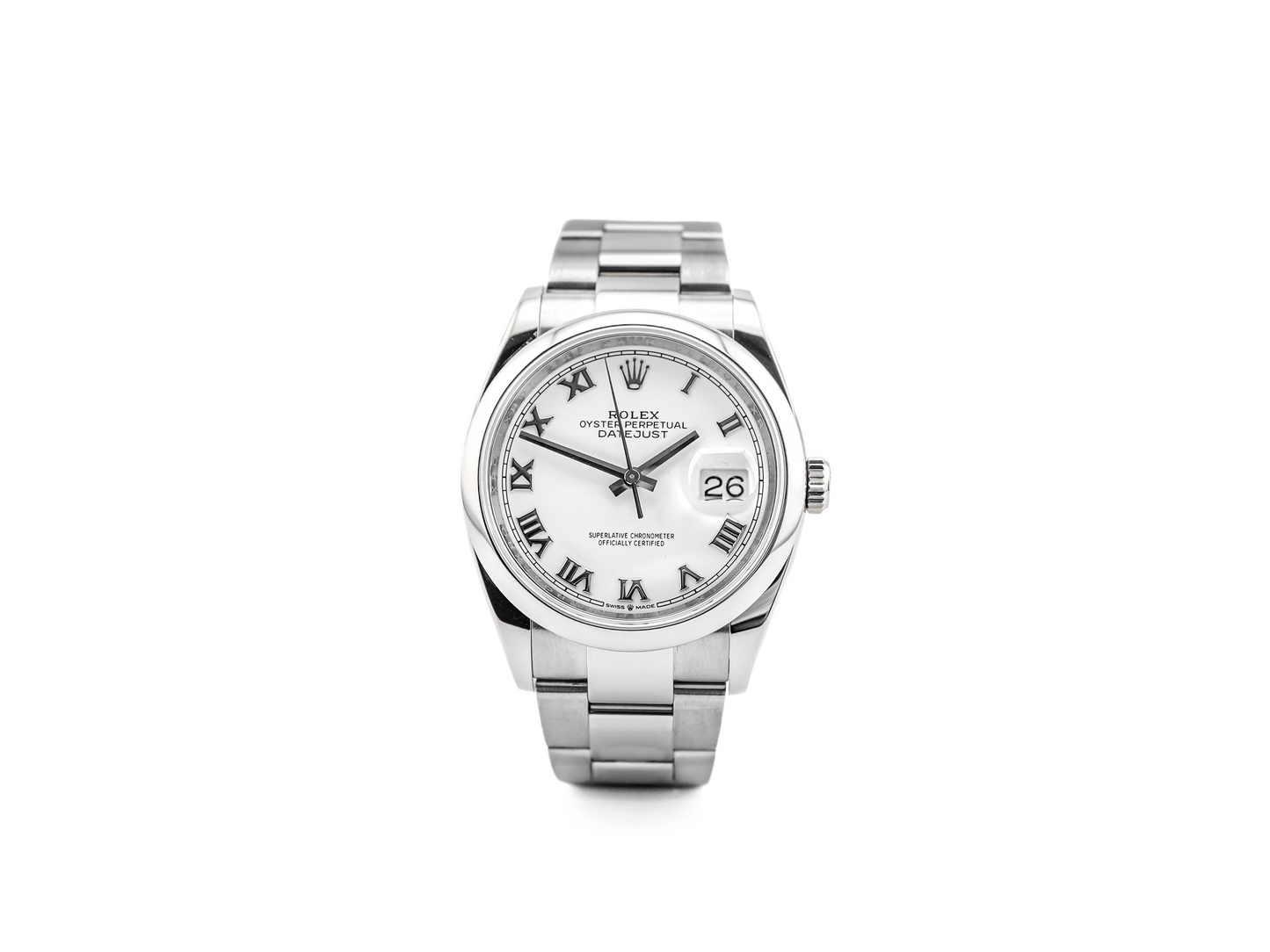 Rolex Datejust White Roman Dial on Oyster 126200 Card 2019