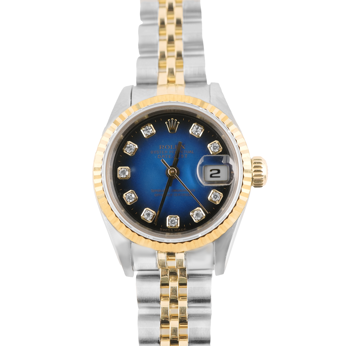 Rolex Datejust Lady Blue Vingrette Diamond Dial on Jubilee 69173 Papers 1998